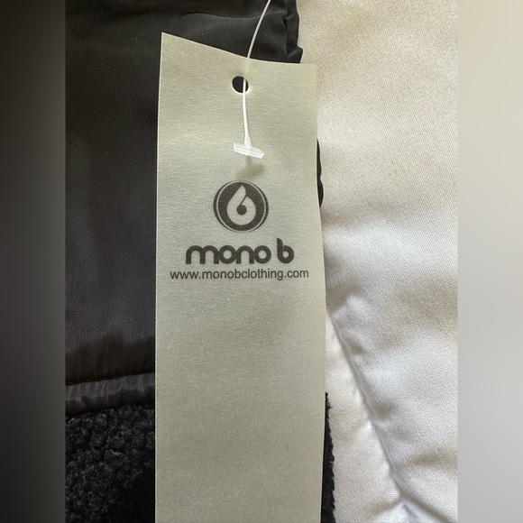 New Women’s Mono B Size Medium Morgan Sherpa Jacket In Black - Picture 3 of 3